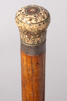 X698 - pique walking cane, handle detail.jpg; X698; Pique cane; Cane